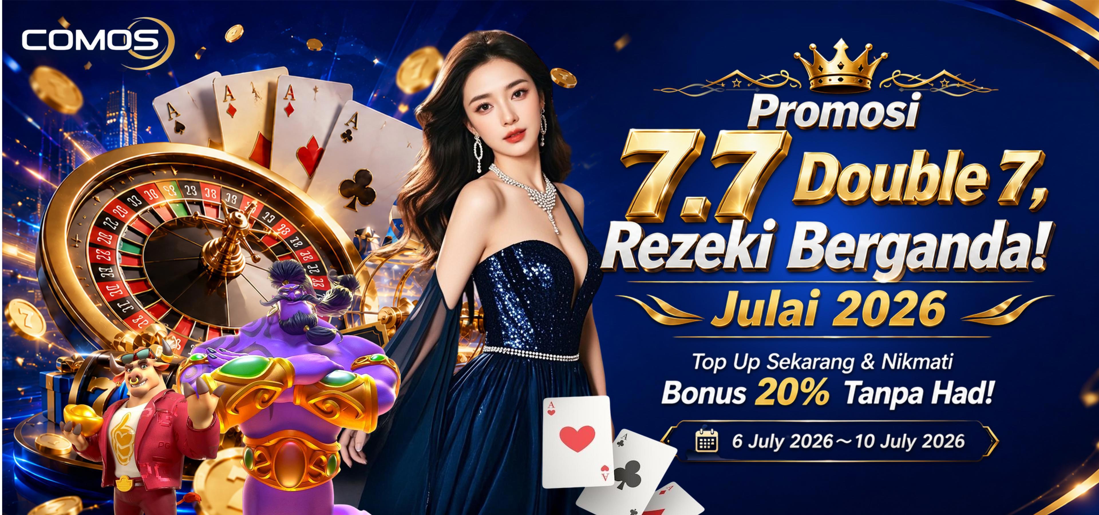 Promosi 7.7 Double 7, Rezeki Berganda! Julai 2026 Top Up Sekarang & Nikmati Bonus 20% Tanpa Had!(Promosi Ini Hanya Pada 6th Julai 2026 - 10th Julai 2026 )